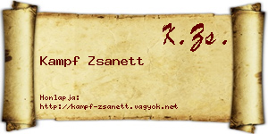 Kampf Zsanett névjegykártya